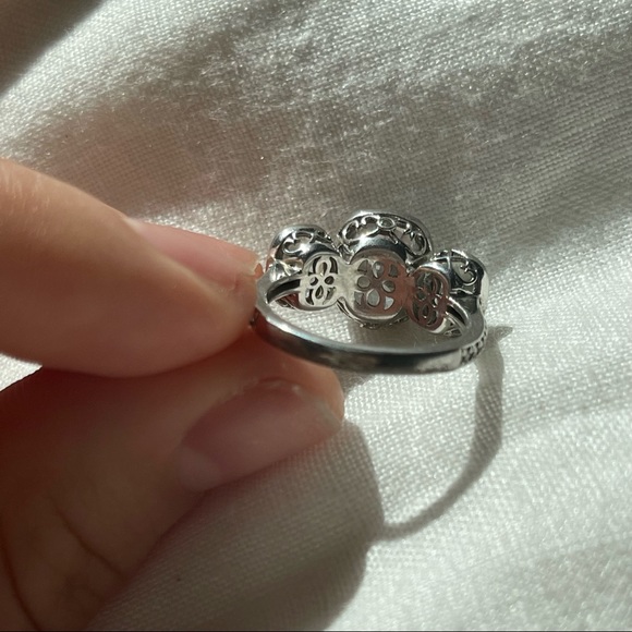 Synthetic Diamond Engagement Ring stackable sterling silver cubic zirconia - Picture 11 of 11